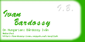 ivan bardossy business card
