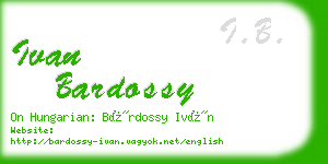ivan bardossy business card